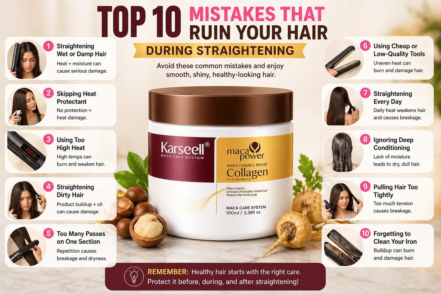 Top 10 Hair Straightening Mistakes That Cause Serious Hair Damage